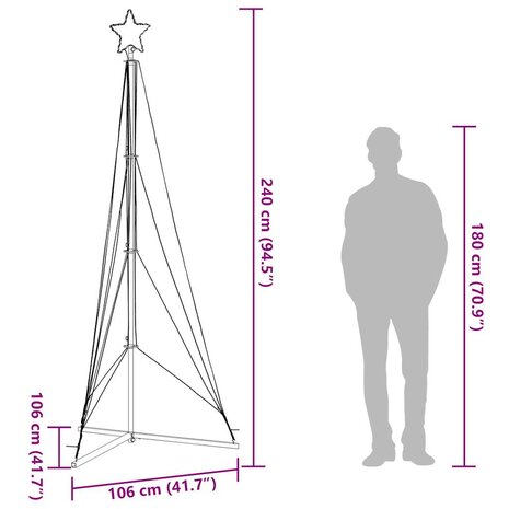 Kerstboomverlichting 483 warmwitte LED&apos;s 240 cm 12