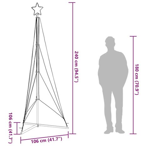 Kerstboomverlichting 483 kleurrijke LED&apos;s 240 cm 12