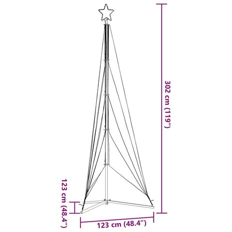 Kerstboomverlichting 525 blauwe LED&apos;s 302 cm 11