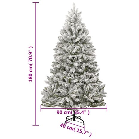 Kunstkerstboom met scharnieren en sneeuw 180 cm 9