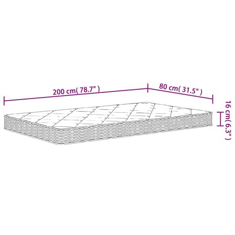 Schuimmatras middelzacht 80x200 cm 8