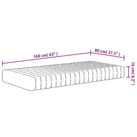 Schuimmatras voor kinderen middelzacht 80x160 cm 9