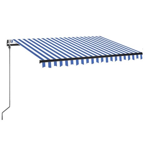 Luifel automatisch met LED en windsensor 350x250 cm blauw wit 2