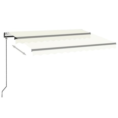 Luifel automatisch met LED en windsensor 350x250 cm crèmekleur 3