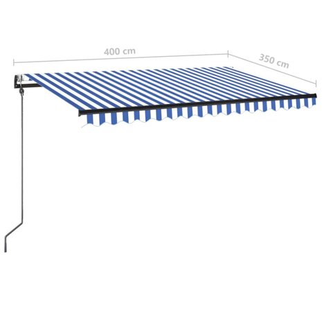 Luifel automatisch uittrekbaar 400x350 cm blauw en wit 9