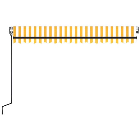 Luifel automatisch uittrekbaar 450x350 cm geel en wit 4