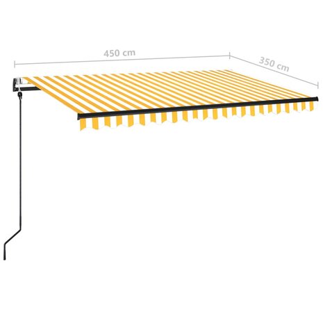 Luifel automatisch uittrekbaar 450x350 cm geel en wit 9