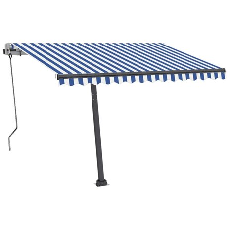 Luifel vrijstaand automatisch 350x250 cm blauw en wit 4