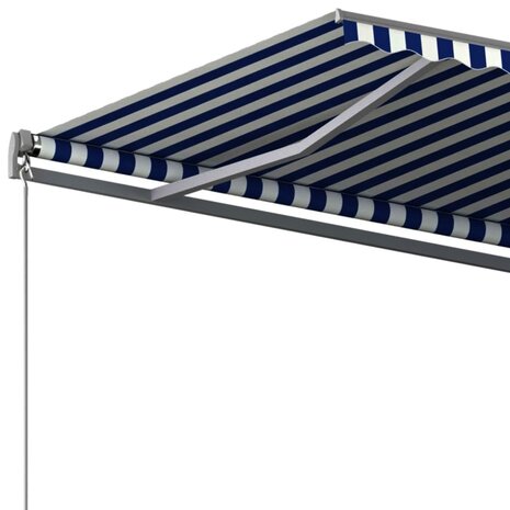 Luifel vrijstaand automatisch 350x250 cm blauw en wit 7