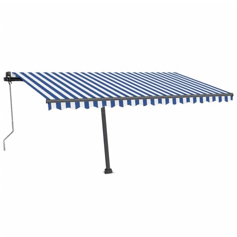 Luifel vrijstaand automatisch 450x350 cm blauw en wit 2