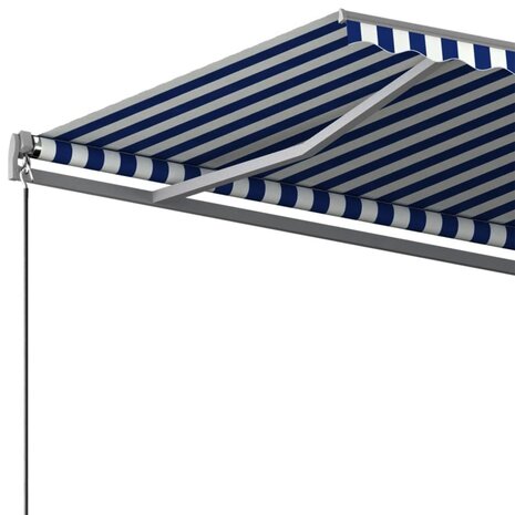 Luifel vrijstaand automatisch 450x350 cm blauw en wit 6