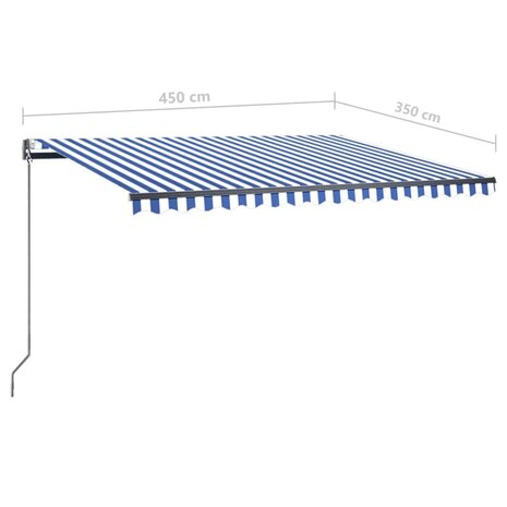 Luifel vrijstaand automatisch 450x350 cm blauw en wit 12