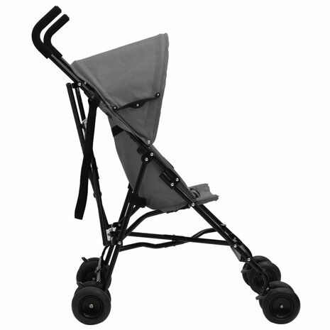 Kinderbuggy staal lichtgrijs en zwart 3