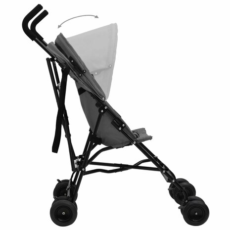 Kinderbuggy staal lichtgrijs en zwart 4