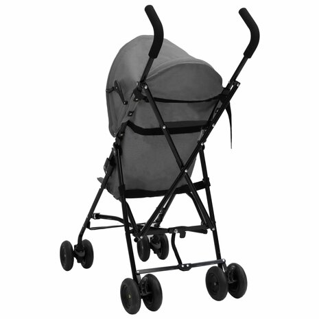 Kinderbuggy staal lichtgrijs en zwart 5