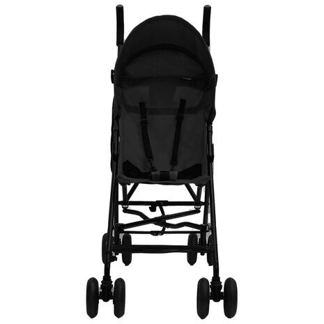 Kinderbuggy staal antracietkleurig en zwart 2