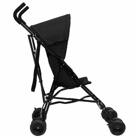 Kinderbuggy staal antracietkleurig en zwart 3