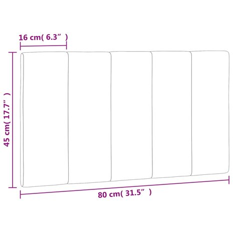 Hoofdbordkussen 80 cm fluweel lichtgrijs 10