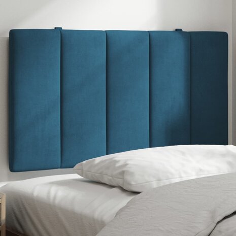 Hoofdbordkussen 80 cm fluweel blauw 1