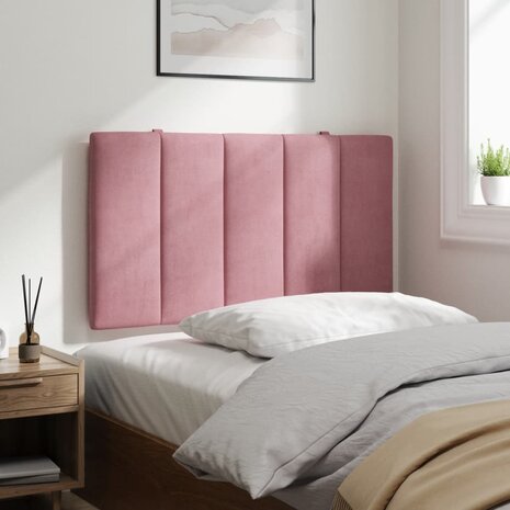 Hoofdbordkussen 90 cm fluweel roze 4