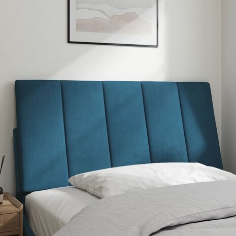 Hoofdbordkussen 100 cm fluweel blauw 3