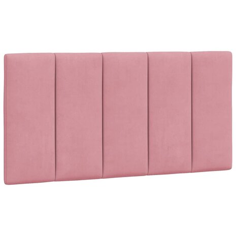 Hoofdbordkussen 100 cm fluweel roze 2