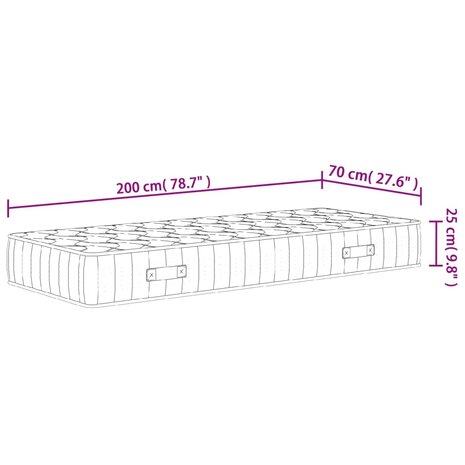 Pocketveringmatras middelhard-hard 70x200 cm 9