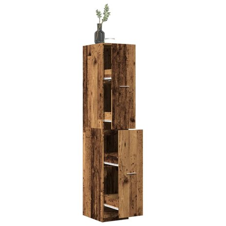 Apothekerskast 30x41x174,5 cm bewerkt hout oud houtkleurig 1