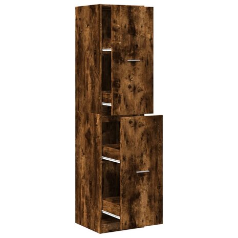 Apothekerskast 40x41x174,5 cm bewerkt hout gerookt eikenkleurig 2