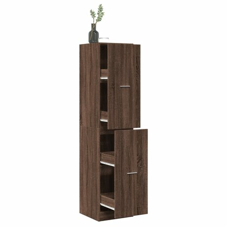 Apothekerskast 40x41x174,5 cm bewerkt hout bruin eikenkleurig 1