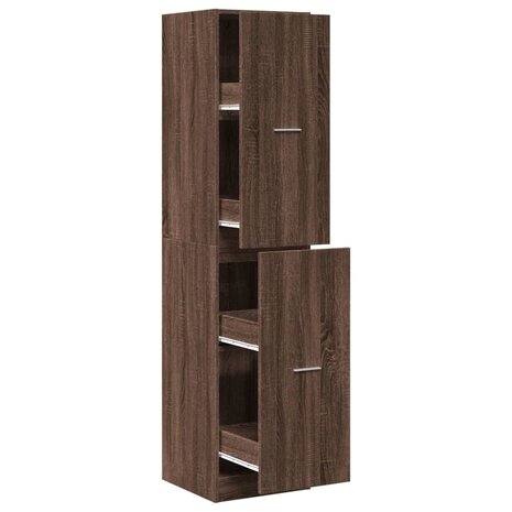 Apothekerskast 40x41x174,5 cm bewerkt hout bruin eikenkleurig 2