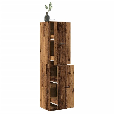 Apothekerskast 40x41x174,5 cm bewerkt hout oud houtkleurig 1