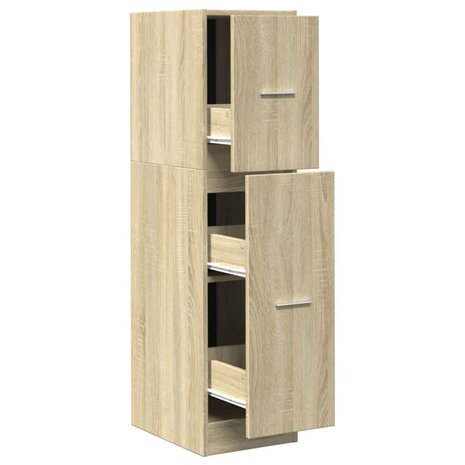 Apothekerskast 30x41x118 cm bewerkt hout sonoma eikenkleurig 2