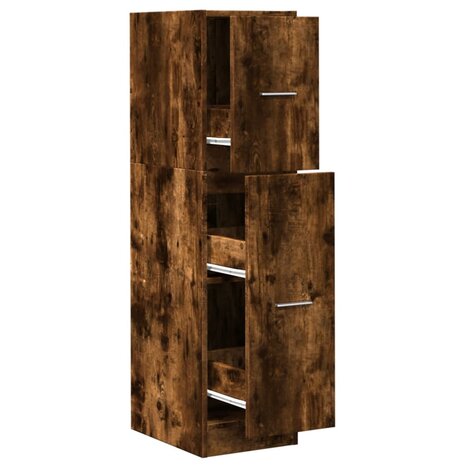 Apothekerskast 30x41x118 cm bewerkt hout gerookt eikenkleurig 2