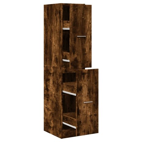 Apothekerskast 30x41x144,5 cm bewerkt hout gerookt eikenkleurig 2