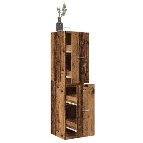 Apothekerskast 30x41x144,5 cm bewerkt hout oud houtkleurig 1