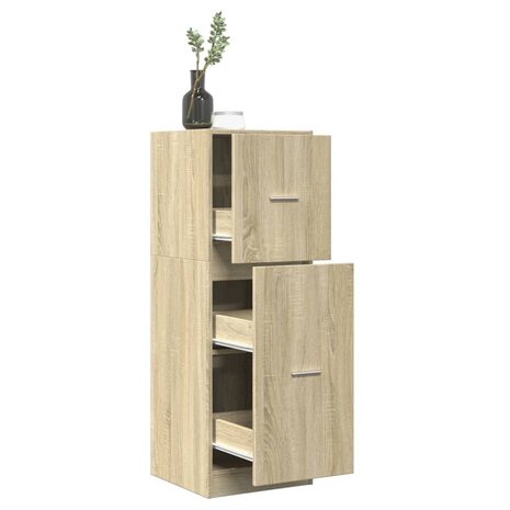 Apothekerskast 40x41x118 cm bewerkt hout sonoma eikenkleurig 1