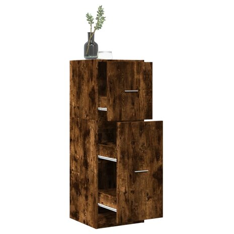 Apothekerskast 40x41x118 cm bewerkt hout gerookt eikenkleurig 1