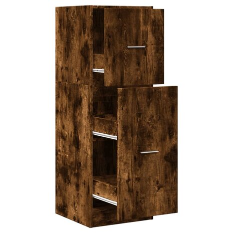 Apothekerskast 40x41x118 cm bewerkt hout gerookt eikenkleurig 2