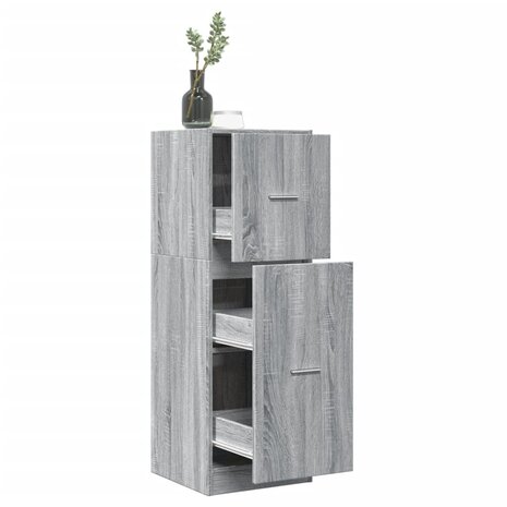 Apothekerskast 40x41x118 cm bewerkt hout grijs sonoma eiken 1