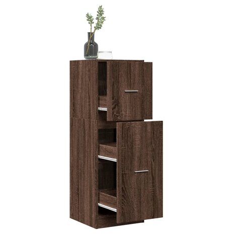 Apothekerskast 40x41x118 cm bewerkt hout bruin eikenkleurig 1