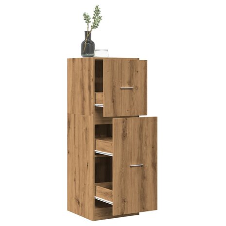 Apothekerskast 40x41x118 cm bewerkt hout artisanaal eikenkleur 1