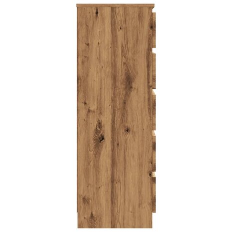 Ladekast 60x36x103 cm bewerkt hout artisanaal eikenkleur 5