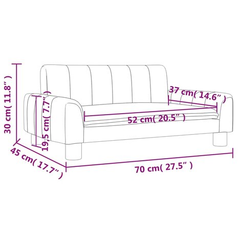 Kinderbank 70x45x30 cm stof bruin 7