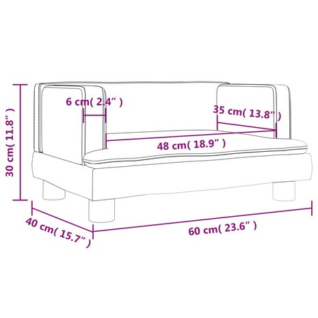 Kinderbank 60x40x30 cm fluweel bruin 7