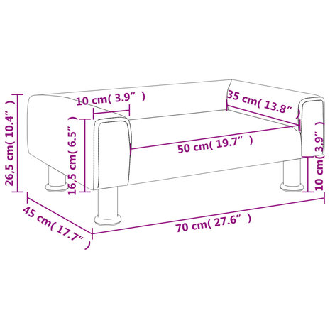 Kinderbank 70x45x26,5 cm fluweel roze 7