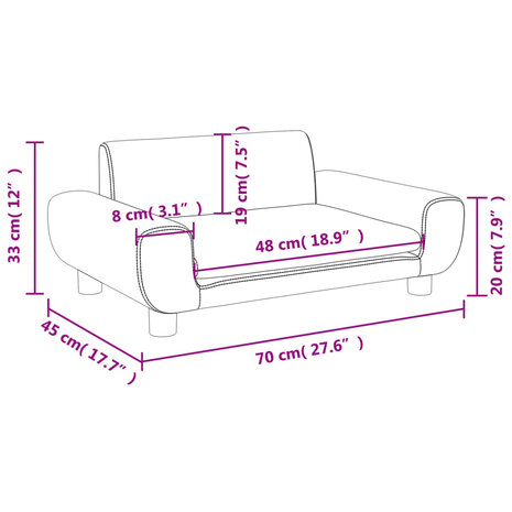 Kinderbank 70x45x33 cm fluweel bruin 7