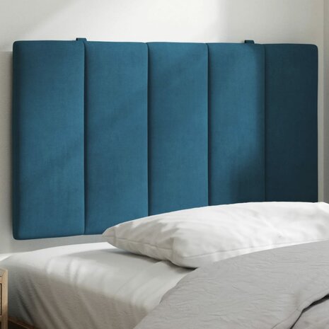 Hoofdbordkussen 90 cm fluweel blauw 1