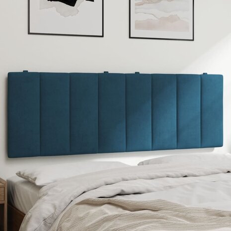 Hoofdbordkussen 120 cm fluweel blauw 1