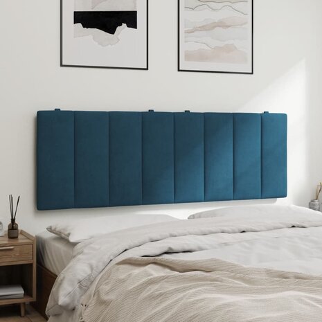 Hoofdbordkussen 120 cm fluweel blauw 4